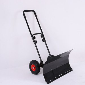 Pala de mano de dos ruedas con mango de madera y hoja metálica para quitar nieve, herramienta agrícola para uso en bricolaje - Product Image 3