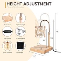 Lampe chauffe-bougie personnalisable, hauteur réglable, intensité variable, avec minuterie, cadeau idéal pour femme