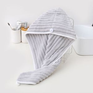 Coral Fleece Hair Drying Cap 25x65cm 7A Antibacterial Quick Dry Home Use Solid Color Microfiber Towel - Product Image 4