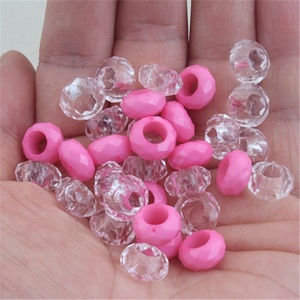 Perles acryliques colorées en forme de losange à gros trous pour la décoration de perruques, dreadlocks, tresses, bijoux DIY, accessoires de coiffure pour filles et bandeaux - Product Image 1