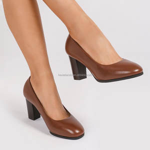 <span class=keywords><strong>Chaussures</strong></span> habillées tendance pour femmes 1367-1ZP, à enfiler, talon compensé carré bas, semelle intérieure en PP de haute qualité, pour le bureau et l'été - Product Image 2