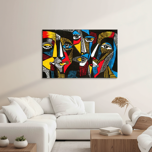 Vibrant Afrocentric Canvas Print - Colorful African Faces Art,<b>WRAPPED</b> CANVAS - Product Image 3