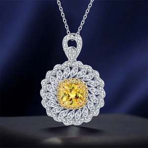 Collar de estilo coreano personalizado, cadena de moissanita de plata de ley 925 a la moda, collares finos en Y para mujer, regalos de joyería - Product Image 2