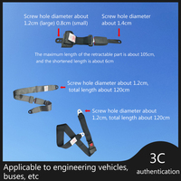 Accessoires de bus les plus vendus en Chine, ceinture de sécurité à deux points en nylon, certifiée CCC, avec tête de verrouillage en acier, pièces de bus