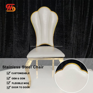 Silla de banquete con respaldo de acero inoxidable de lujo SMOOTH para recepciones de boda y fiestas. - Product Image 2