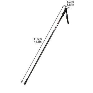 Canne de randonnée en alliage d'aluminium, bâton de marche télescopique réglable, pointe en caoutchouc, design minimaliste pour une utilisation en extérieur - Product Image 2