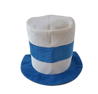 Chapeau haut à carreaux en peluche pour supporter de football, accessoire de tête pour défilé de carnaval, Halloween, cosplay, accessoire photo, fournitures de fête pour les fans de football