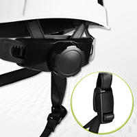 Casque de sécurité ventilé blanc en ABS de type II classe C ANSI Z89.1-2014 avec sangle de mentonnière à 4 points de suspension et fentes pour accessoires, idéal pour la construction