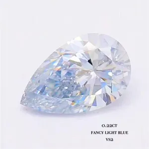 Fancy Color Diamond Jewelry Wholesale 0.22ct Pear Shape FLB VS1 Blue Natural Loose Diamond