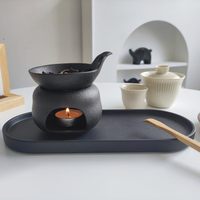 Porte-bougie en céramique pour bougies chauffe-plat, brûleur d'huiles essentielles, diffuseur d'arômes, décoration d'intérieur, accessoire de spa, d'aromathérapie et de méditation