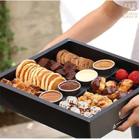Boîte de présentation en carton kraft pour plats à emporter, brunch, petit-déjeuner, emballage alimentaire, boîtes à lunch avec couvercle