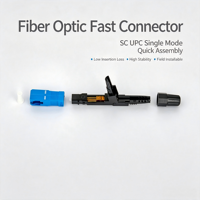 Conector de Fibra Óptica SC UPC para Instalación de Redes FTTH en Interiores y Exteriores, Conector Rápido de Fibra Óptica