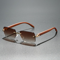 Lunettes de soleil carrées sans monture pour femmes, style rétro occidental, protection UV400, logo personnalisé, 1 pièce minimum