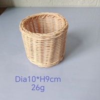 Petit panier de rangement en rotin naturel pour bonbons, idéal pour les cadeaux et la présentation de collations, porte-stylos en osier tressé, porte-gobelets en bambou
