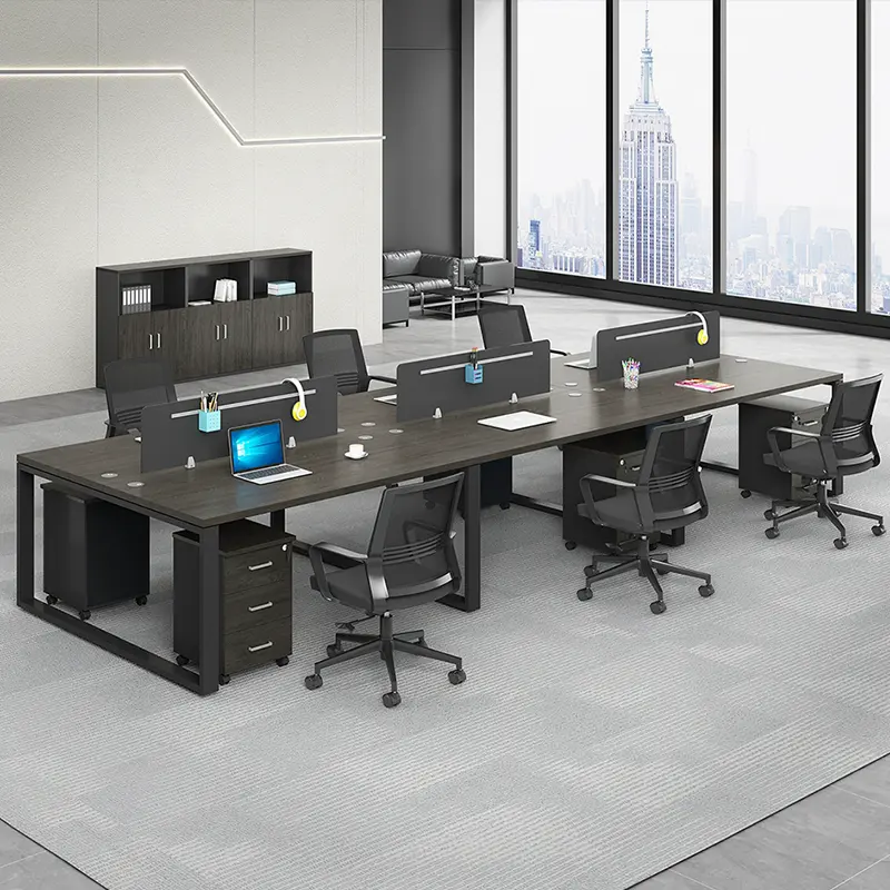 Bureau de travail table de bureau 4 personnes mobilier de bureau ensemble de poste de travail modulaire de luxe