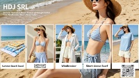 HDJ Robe de plage d'été pour femme, tunique décontractée, maillot de bain, sarong W21054-41