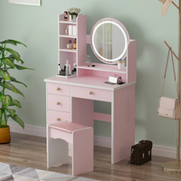 Meubles modernes du milieu du siècle, coiffeuse pour enfants, coiffeuse de chambre à coucher pour filles