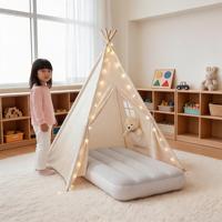 Tente tipi pliable en toile de coton pour enfants, idéale pour les fêtes et les nuits passées, vente en gros