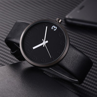 Ensemble de montres à quartz pour homme, style minimaliste moderne, montre élégante à grand cadran avec bracelet en cuir élégant