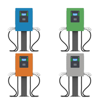Chargeur rapide commercial EV DC chargeur de voiture électrique CCS2 GB/T nouveau DC 40kw 64A 2 pistolets chargeur Station OCPP 40kw puissance de sortie
