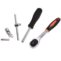 Juego de Llaves de Trinquete Manuales Kaida de 46 Piezas, Llave de Trinquete de 1/4, Juego de Herramientas para Reparación de Automóviles, Modelo KT50046