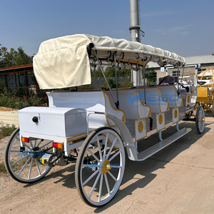 2026 Sightseeing carriage Factory Supply Electric Horse Wagon/Princess Wedding Horse Carriage/Purple Sightseeing Row 4 for Sale - Product Image 1