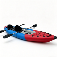 Kayak gonflable 2 places résistant à l'usure, canoë pliable avec garantie d'un an pour les aventures de dérive sur lac et rivière