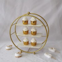 Tempat Kue Logam Emas untuk Pernikahan, Meja Dessert, Wadah Kue, Stand Display Dessert, Bingkai Dekoratif, Nampan Makanan, Piring Sushi, Stand Snack