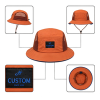 Topi Bucket Pantai Musim Panas Custom, Anti Air, Bernapas, Label Rajut, untuk Hiking Outdoor, Grosir, dengan Tali