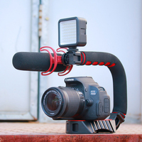Stabilisateur vidéo en forme de U, poignée de main, pour caméras d'action pour iPhone Xiaomi Smartphone DSLR Nikon Canon