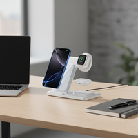 Station de charge sans fil rapide 3 en 1, chargeur magnétique pliable pour iPhone, iWatch et AirPods