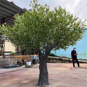 Nuevo Olivo Artificial Grande, Personalizable, Moderno, Hecho a Mano, Realista, Ecológico, Duradero, de Vidrio Verde Sintético para Interiores - Product Image 5