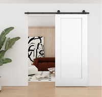 Porte intérieure moderne en MDF blanc non fini, 2 panneaux, 30x80 pouces, pour villa
