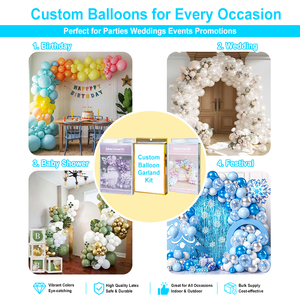 Kit d'<span class=keywords><strong>arche</strong></span> de ballons personnalisée en gros pour fête d'anniversaire avec ballons en latex, chromés et bannière - Product Image 3