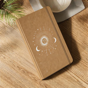 Diario Personalizzato Celestial Sun Moon A5, Taccuino in Pelle PU di Alta Qualità con Elastico, Colore Cammello, Regalo - Product Image 5