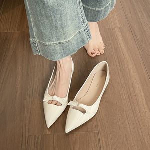 Sandalias de tacón grueso estilo francés para mujer, con punta abierta, novedades de verano, punta puntiaguda, negras, talla pequeña, mediana - Product Image 3