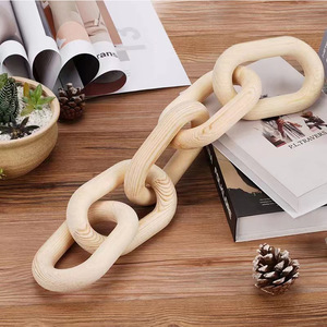 Wooden Five Ring Chain Handmade Solid Wood Geometric Minimalist Home <b>Decoration</b> Bedroom Furnishing Natural Color - Product Image 1