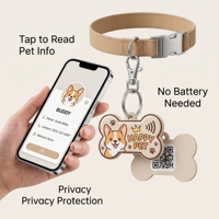 Toplu Tedarik Özel Baskılı NFC Evcil Hayvan Köpek Etiketi Anahtarlık Pilsiz Gizlilik Korumalı Evcil Hayvan Kimlik Etiketi Kedi Köpek Tasması için