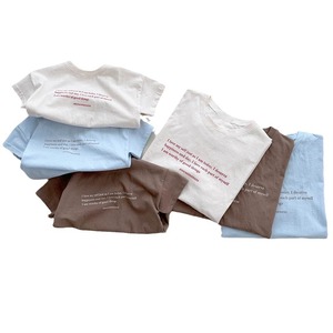 Nuova T-shirt Estiva a Maniche Corte con Stampa Lettering, Stile Coreano, Vestibilità Ampia, Casual, per Famiglie - Product Image 5