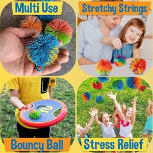 Mono de playa de cuerda, juguetes sensoriales de bola de Pooh <span class=keywords><strong>Koosh</strong></span>, arcoíris, lote de 65 Uds. - Product Image 5