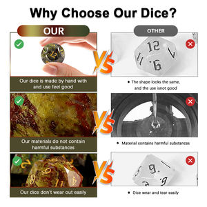 7 pièces personnalisé mdn polyédrique D20 jeu de dés Unique Dragon sang pierre naturelle verre matériel pour donjons Dragons jeu de société - Product Image 4