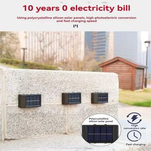 Lámpara Solar de Pared de 4 LED, Impermeable, para Exteriores, Ilumina Hacia Arriba y Hacia Abajo, Decoración para Jardín, Patio y Hogar, Luces Solares Exteriores - Product Image 4