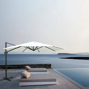 Parasol imperméable de haute qualité, parasol de patio, de jardin, de piscine, de marché, de plage avec bases