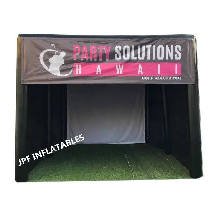Custom made inflatable golf simulator enclosure tent for sports event