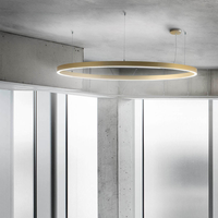 Luminaire suspendu LED moderne en acier inoxydable, luminaire de plafond circulaire minimaliste en or pour salon et bureau, éclairage domestique