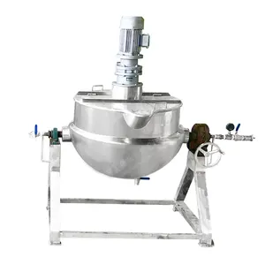 Food Processing Stainless Steel Tilted Cooking Equipment Cooking Mixer Pot Meat Sugar Fruit Jam Jacketed Kettle with Agitator