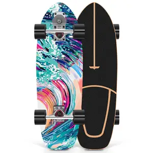 Venta caliente tendencia de color personalizado monopatín profesional Maple Land Carver Surf Skate