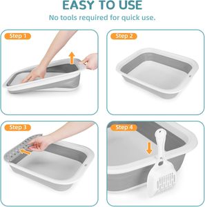 Vente en gros de litières pour chats, produits pour animaux de compagnie, bac à litière en plastique pour chat, bac à litière simple pour chat - Product Image 2