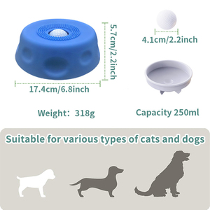 Bol à lécher anti-déversement en silicone pour chien avec ventouse, plateau détachable, tapis à lécher combiné, mangeoire lente et jouet d'enrichissement - Product Image 5