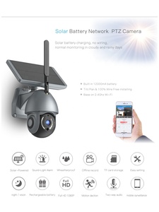 Ngoài trời an ninh năng lượng mặt trời PTZ WIFI máy ảnh với 1080P PIR phát hiện chuyển động âm thanh hai chiều và báo động ánh sáng được xây dựng trong mic - Product Image 4